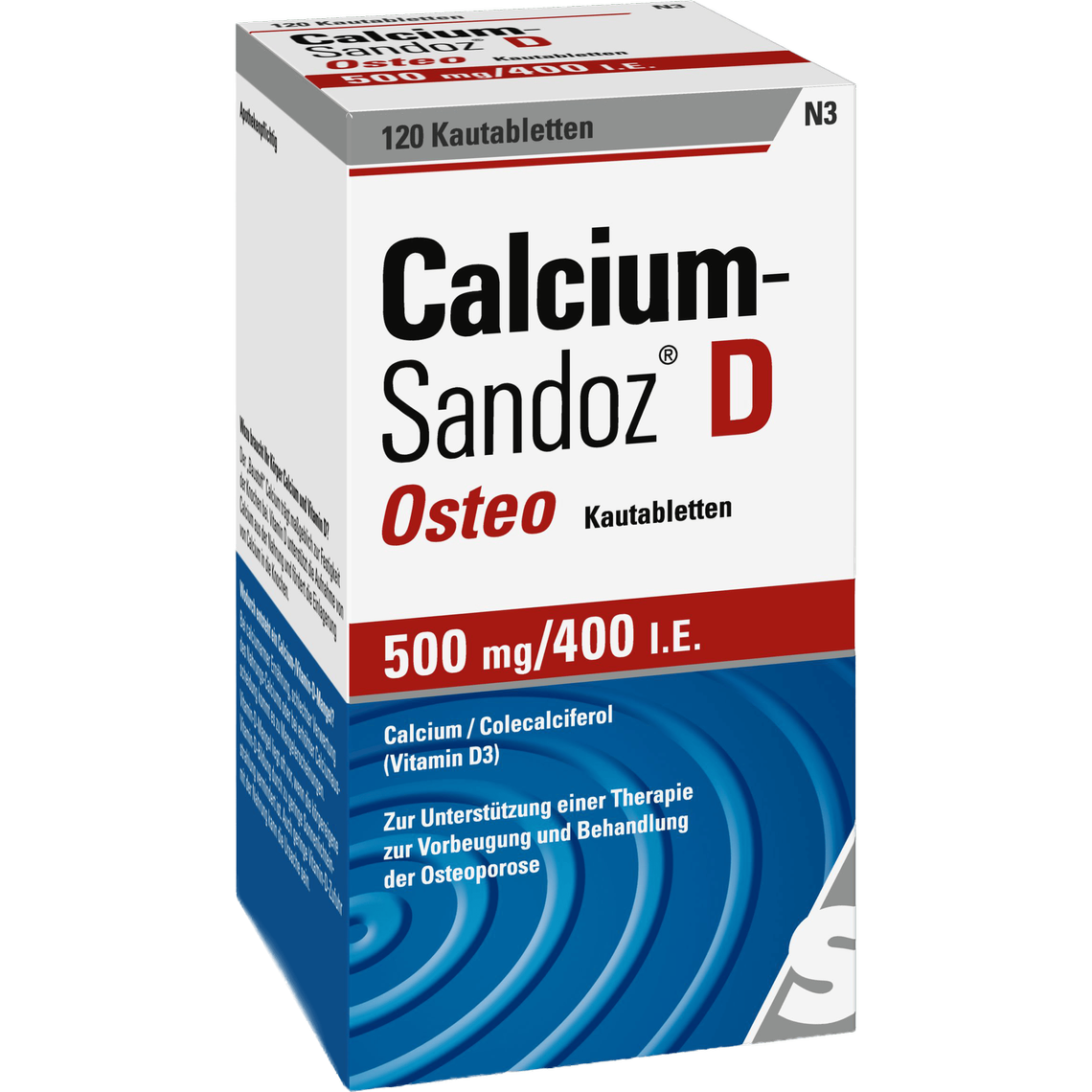 <span class="text-nowrap">Calcium-Sandoz<sup>&reg;</sup></span> D Osteo 500&nbsp;mg/ 400 I.E. Kautabletten